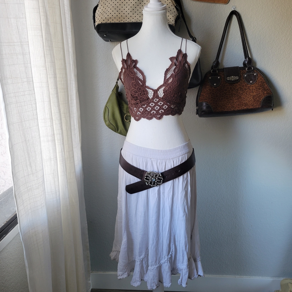 Studio West White Midi Skirt